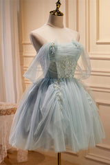 fairy tale tulle delicate beading chic off the shoulder style lace up back a line party dress