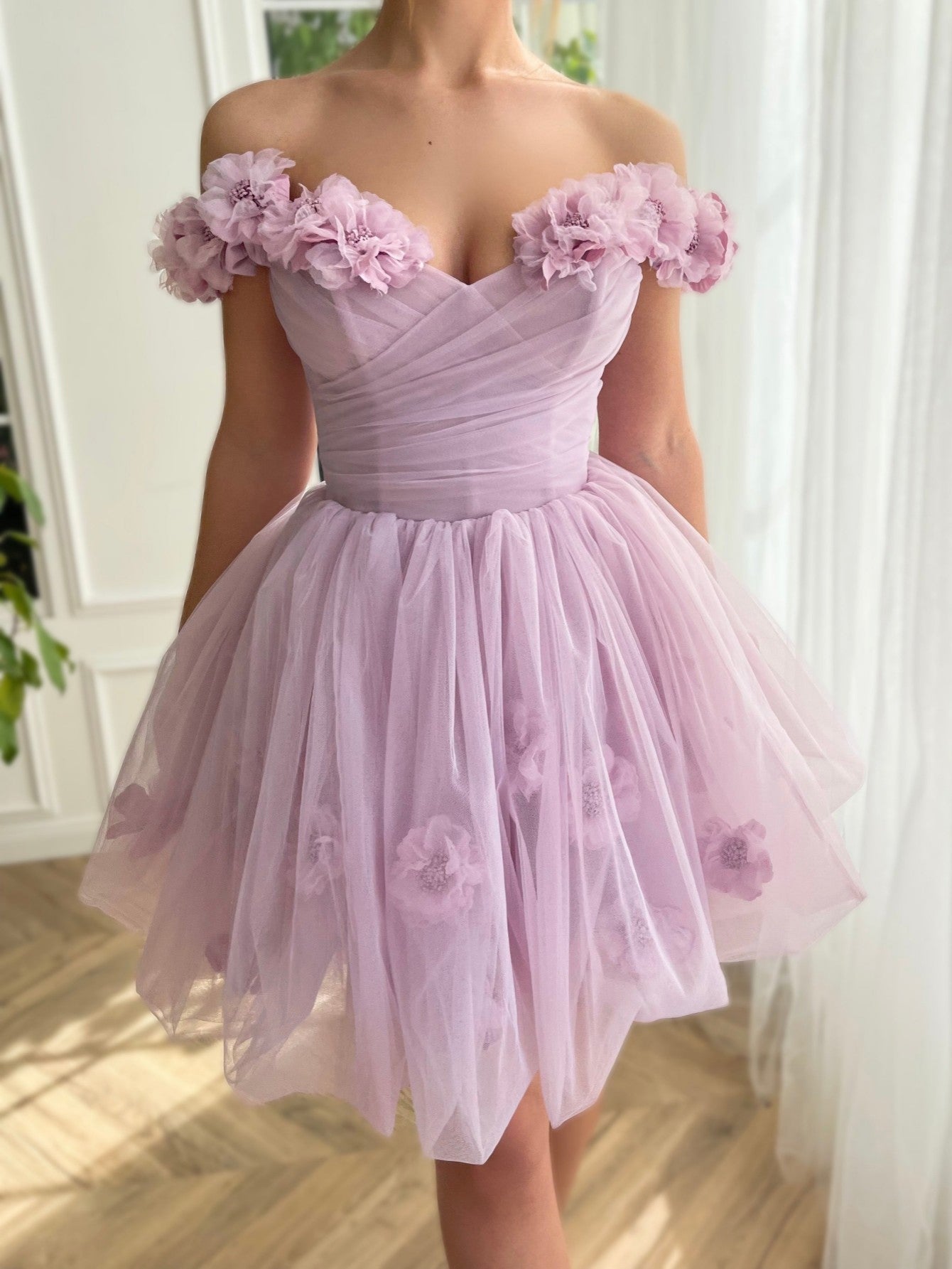 ruby pretty lilac sexy corset strapless bandeau version short tulle homecoming dress