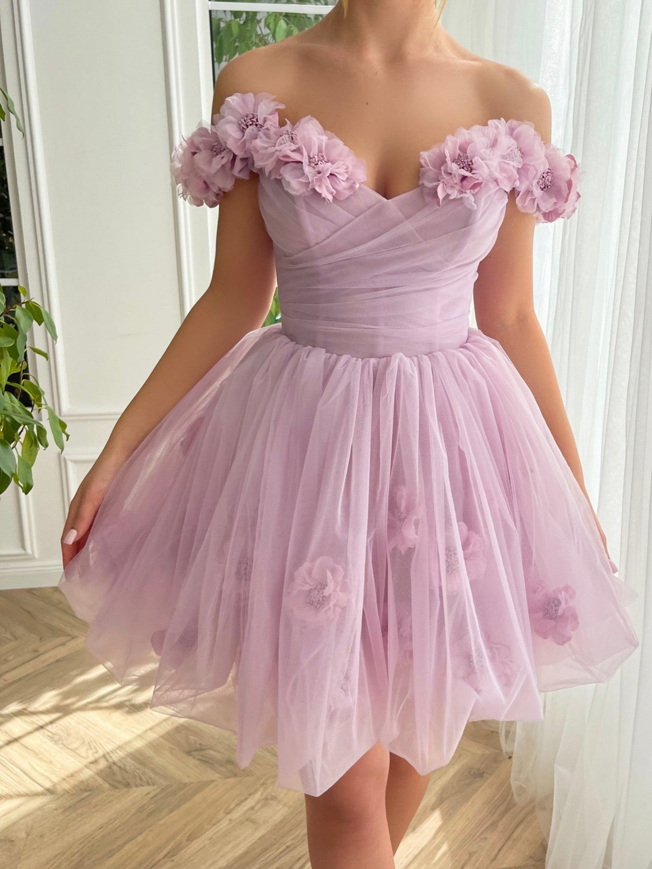 ruby pretty lilac sexy corset strapless bandeau version short tulle homecoming dress