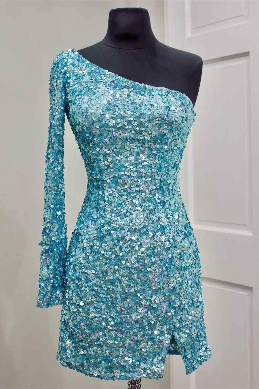 gwendolyn pretty bodycon one shoulder sequin styles homecoming dress