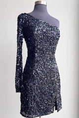 gwendolyn pretty bodycon one shoulder sequin styles homecoming dress